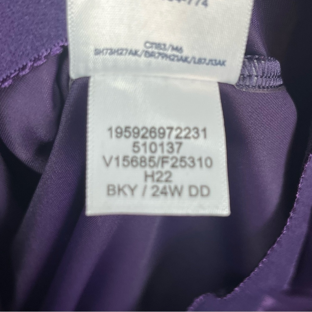 Lands End purple Tugless full coverage modest 1 piece tank swimsuit, 24W DD. - Picture 11 of 11